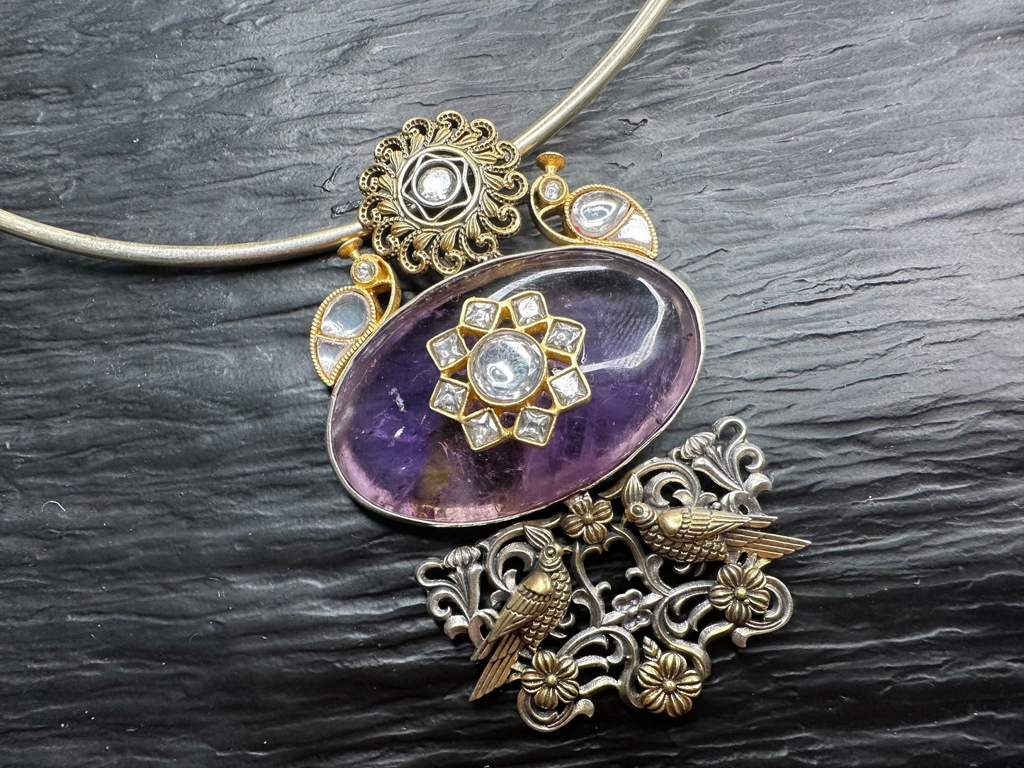 92.5 Silver pendant with Amethyst