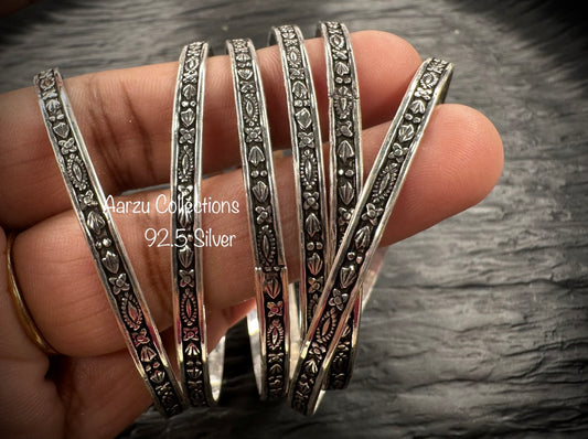 92.5 Silver Bangles - set of 6