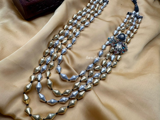 92.5 Silver dolki bead fusion Necklace