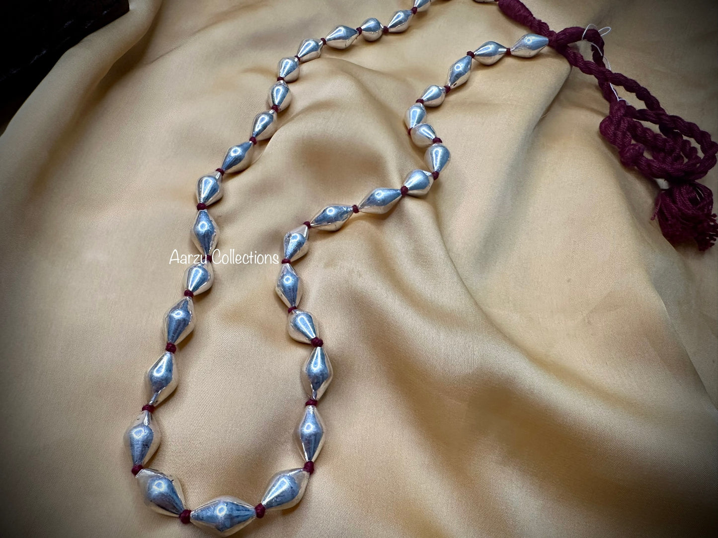 92.5 Silver dolki bead Necklace