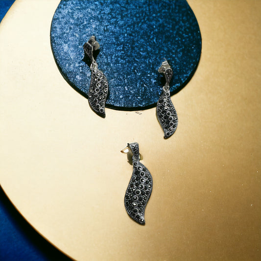 92.5 Silver Marcasite pendant set