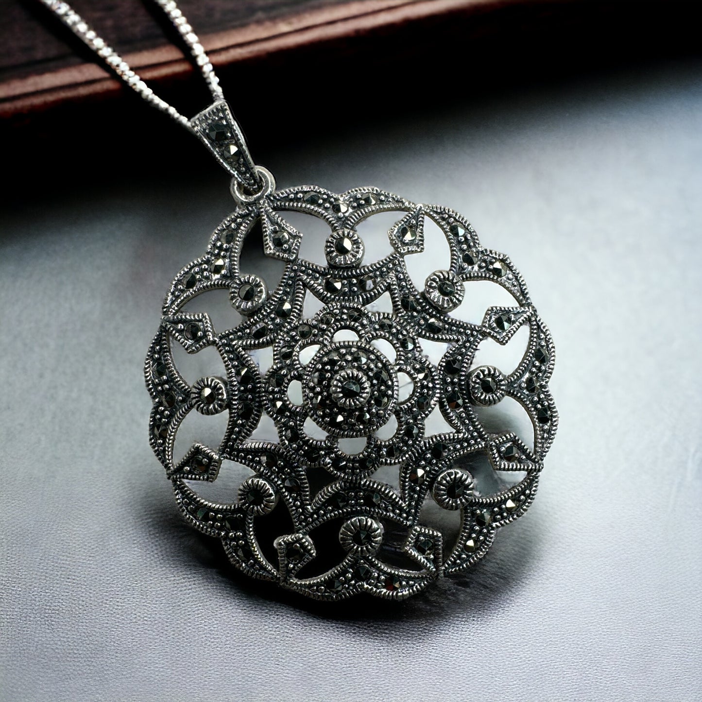 92.5 Silver Marcasite pendant