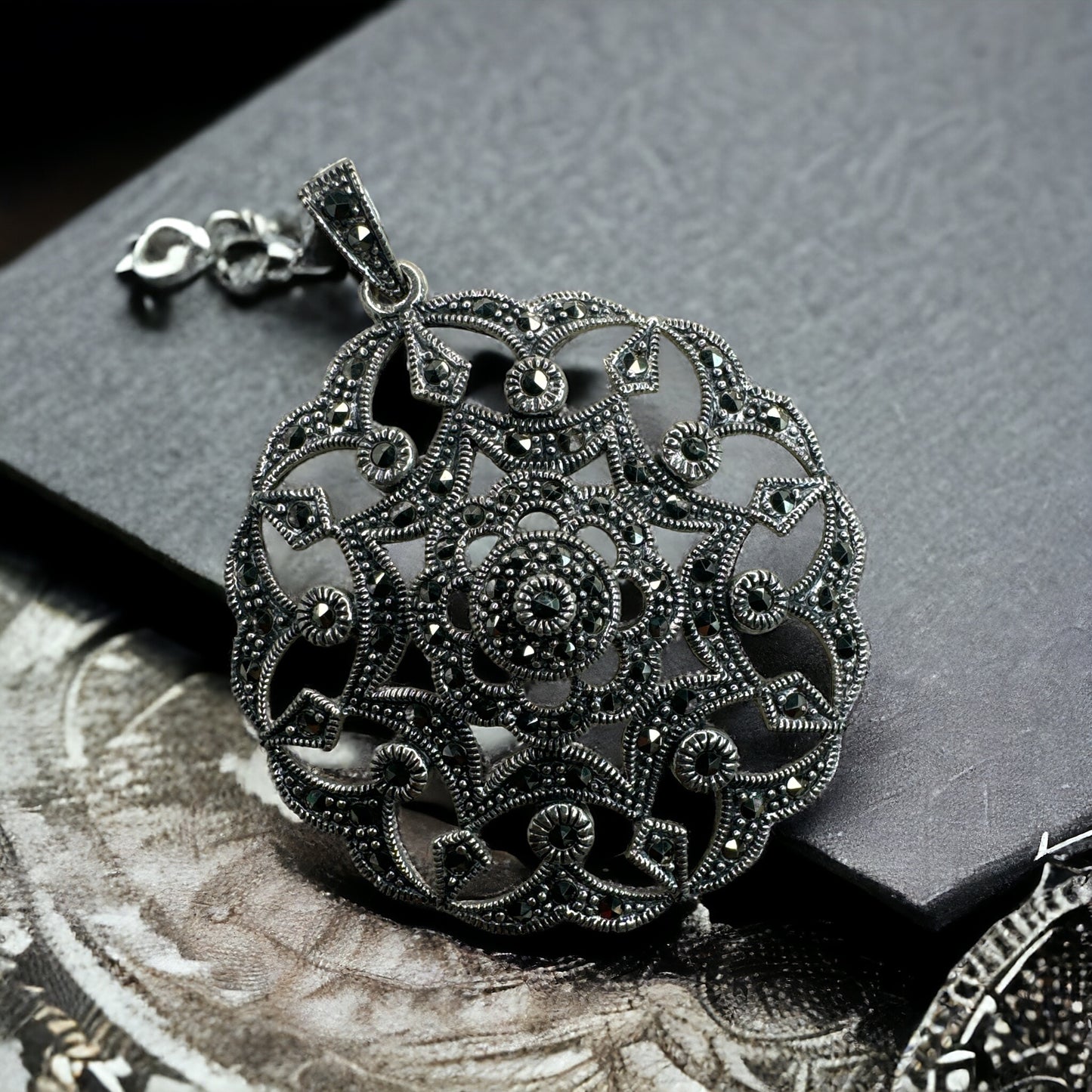 92.5 Silver Marcasite pendant