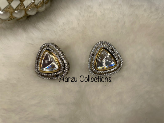 Kundan with American Diamond Stud