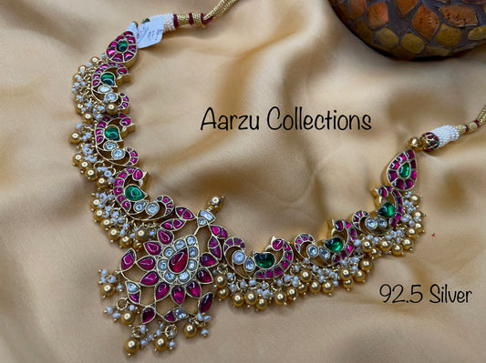 92.5 Silver Jadau Necklace - 97 g