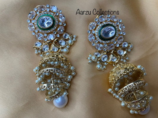 Kundan Statement Jhumkas