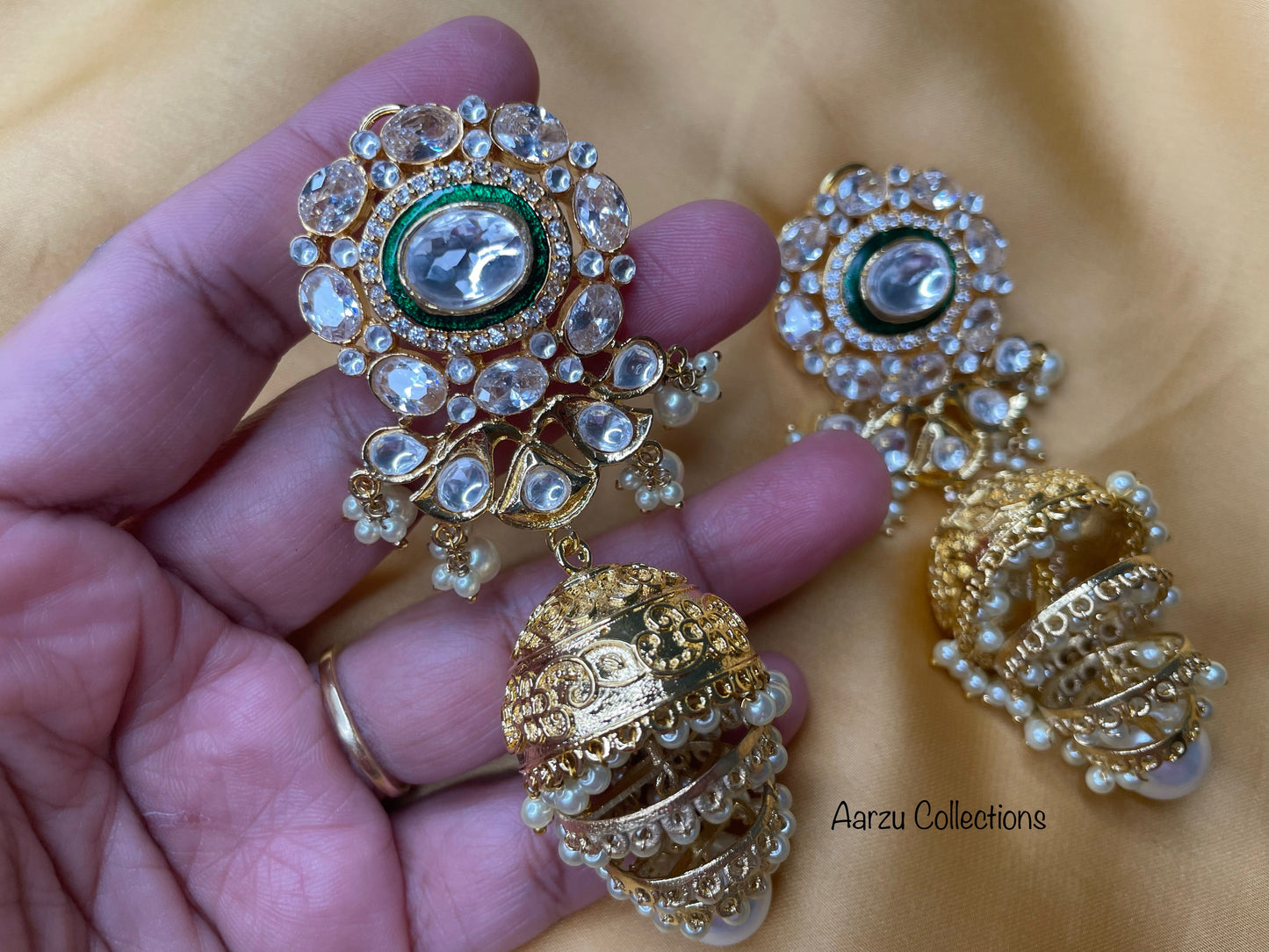 Kundan Statement Jhumkas