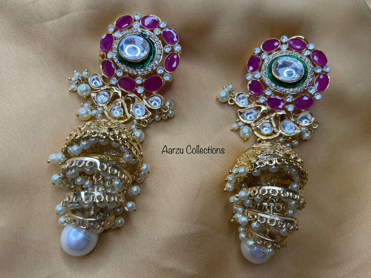 Kundan Statement Jhumkas