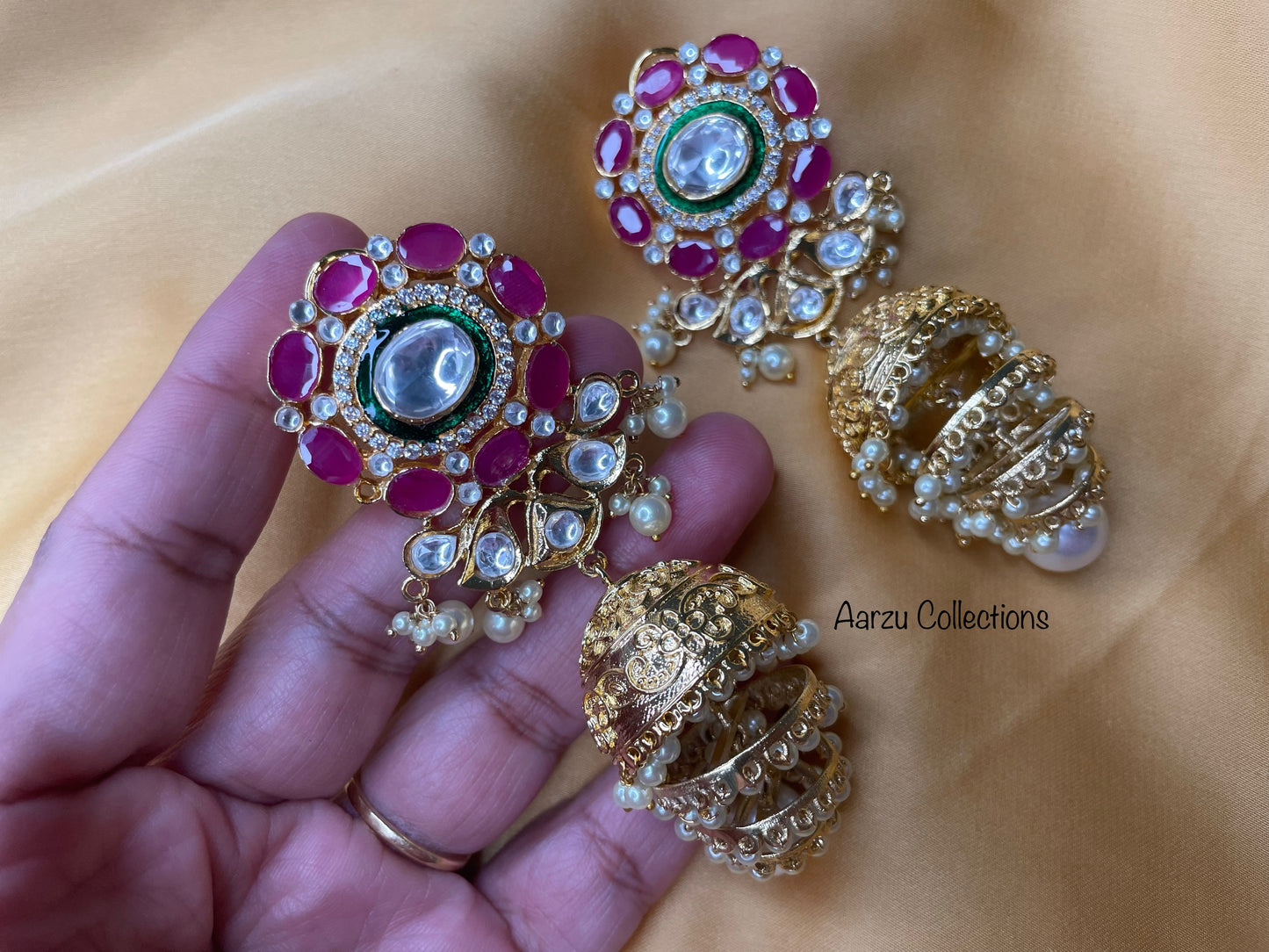 Kundan Statement Jhumkas