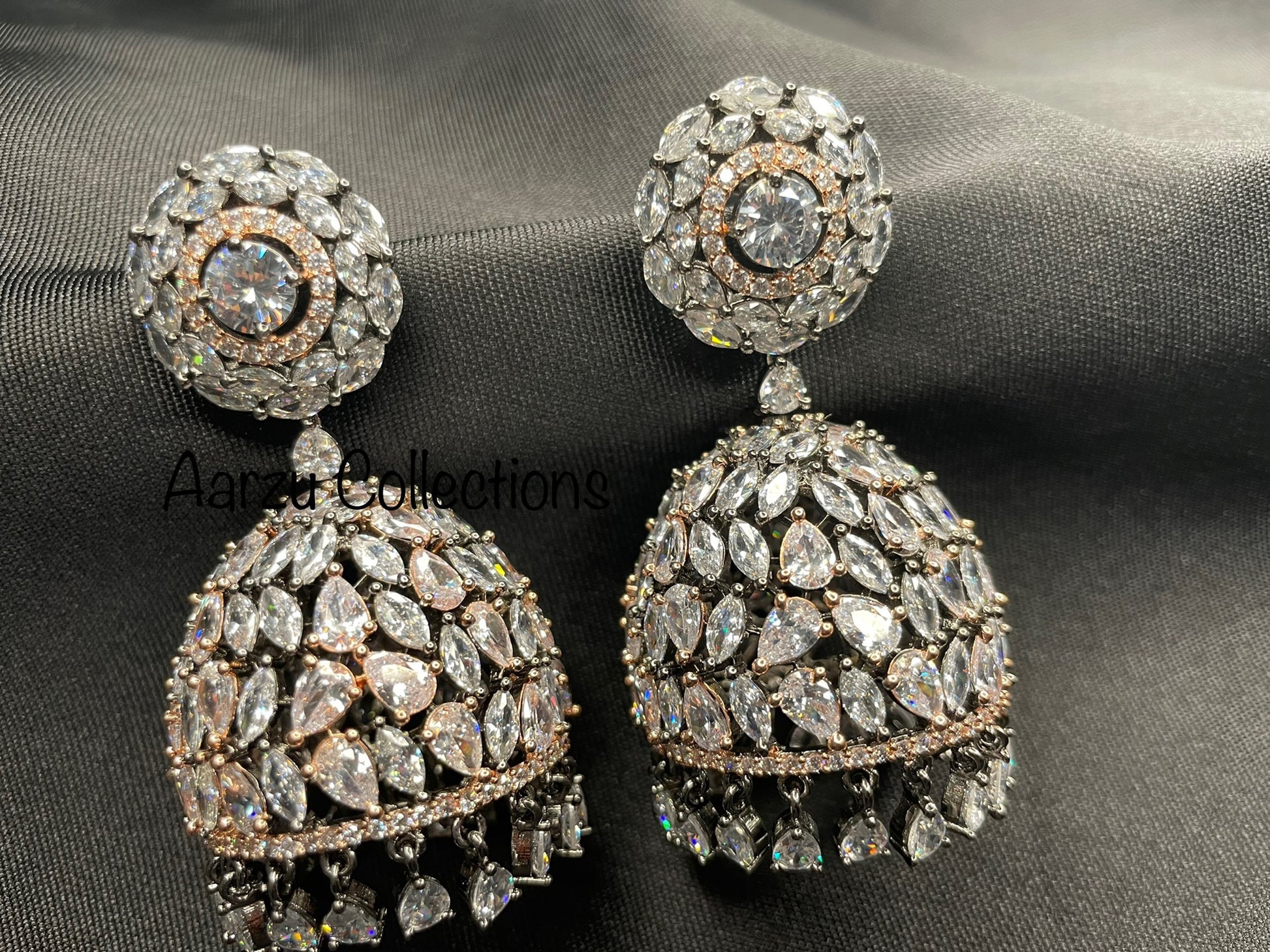 Buy Earrings Online | Radhika Diamond Jhumka Earrings from Indeevari