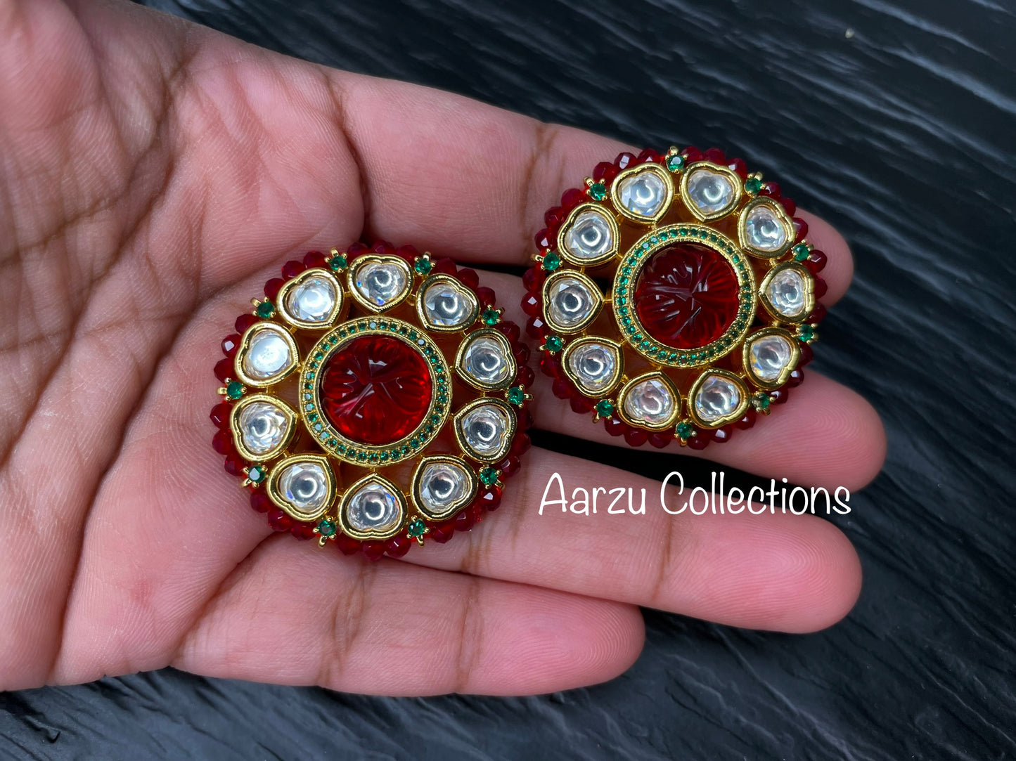 Big Kundan Studs