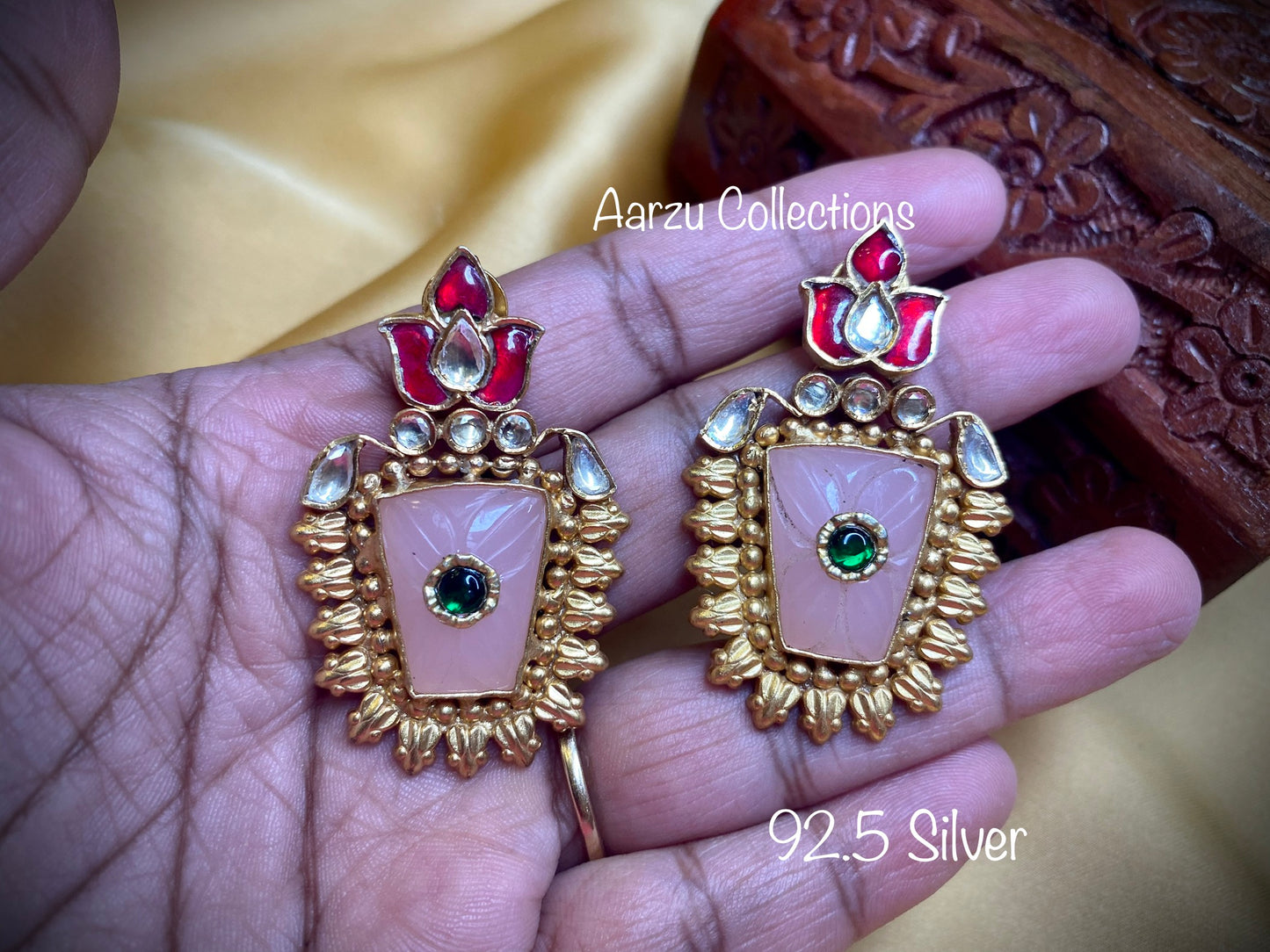 92.5 Silver Kundan earrings