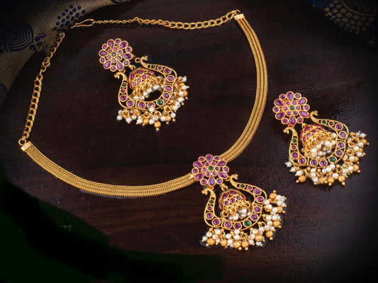 Kemp detachable chandbali Necklace Set