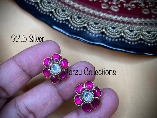 92.5 Silver Jadau studs