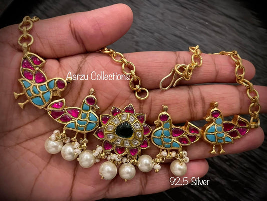 92.5 Silver kundan choker -  46 gms