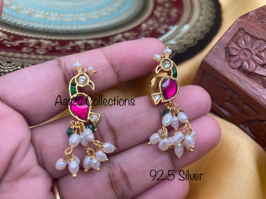 92.5 Silver base Kundan Jadau studs - 12 gms