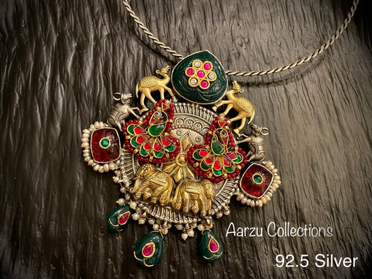 92.5 Silver hasli with statement pendant - fusion collection