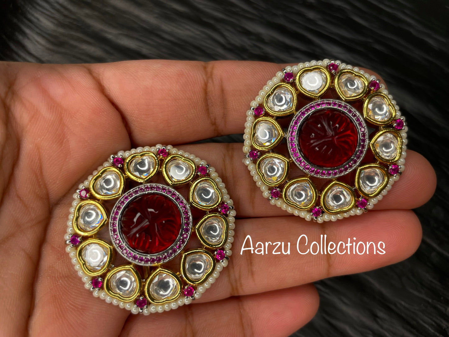 Big Kundan Studs