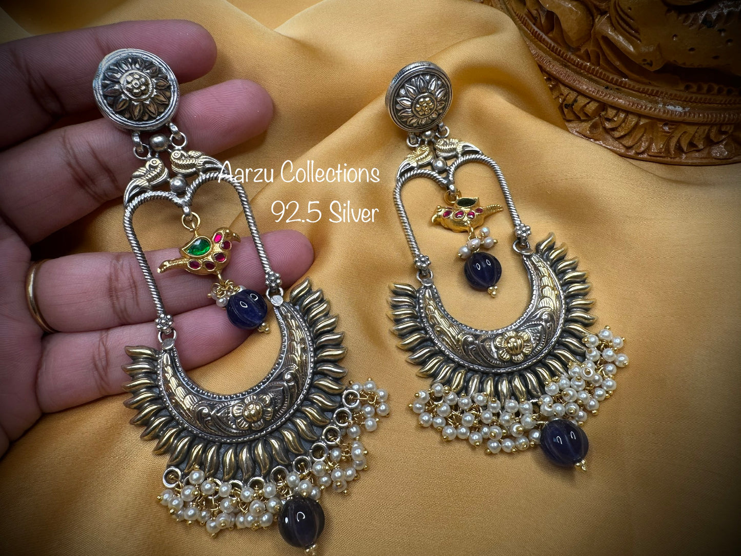 92.5 Silver Statement Earrings