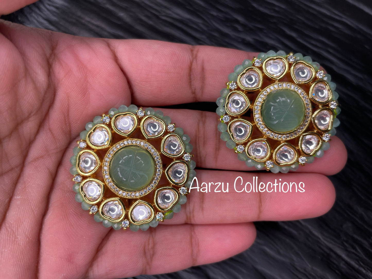 Big Kundan Studs