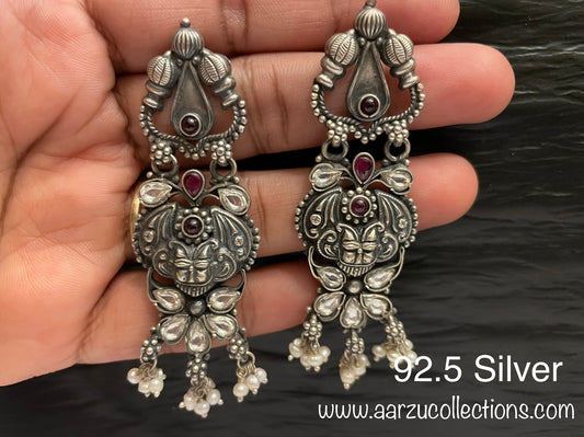 92.5 Silver Earrings from Temple Collection