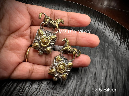 92.5 Silver Dual Tone Earrings - 30 gms