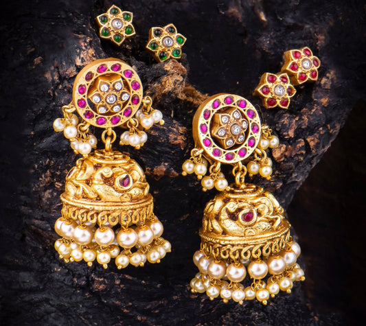 Kundan Jadau changeable stud jhumkas