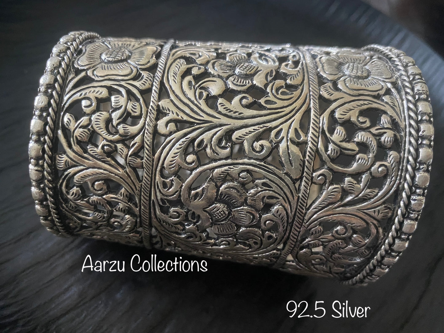 92.5 Silver Chitai Statement Cuff - 159 gms