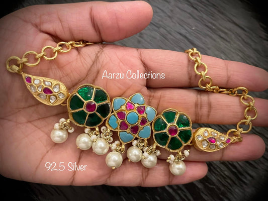 92.5 Silver kundan choker -  54 gms