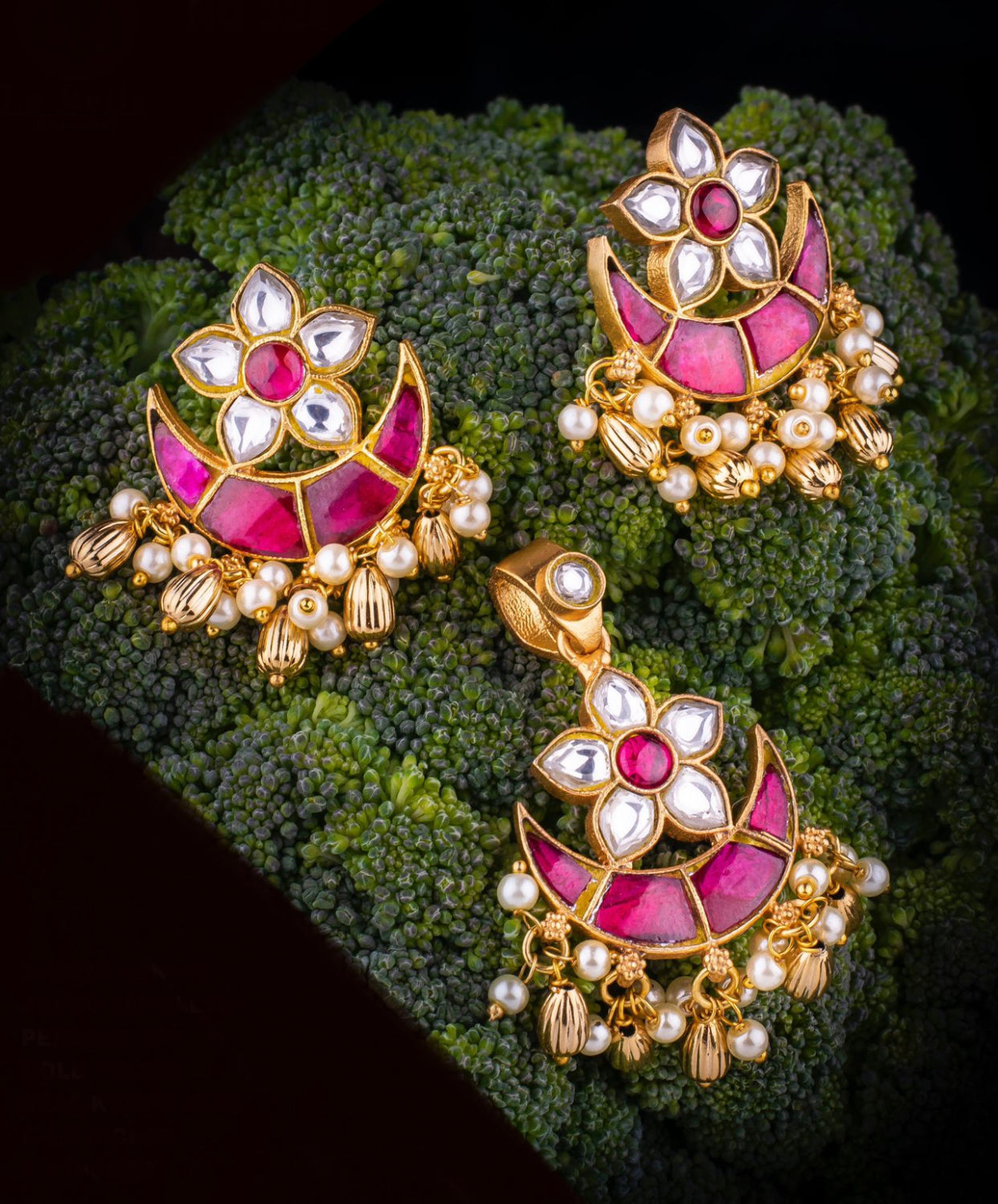 Kundan Jadau Pendant Set - Ruby