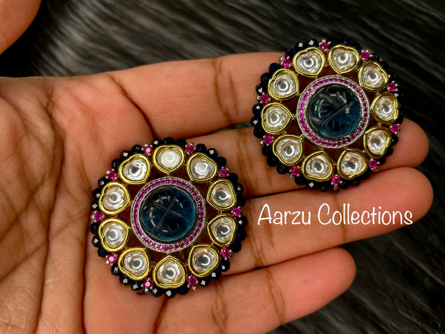 Big Kundan Studs