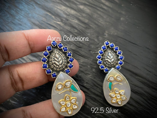 92.5 Silver MOP inlay Earrings