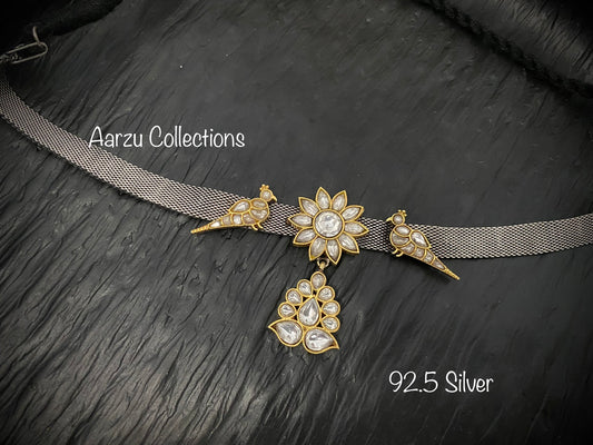 92.5 Silver kundan choker