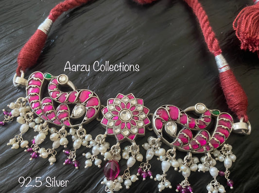 92.5 Silver kundan choker - 54 gms