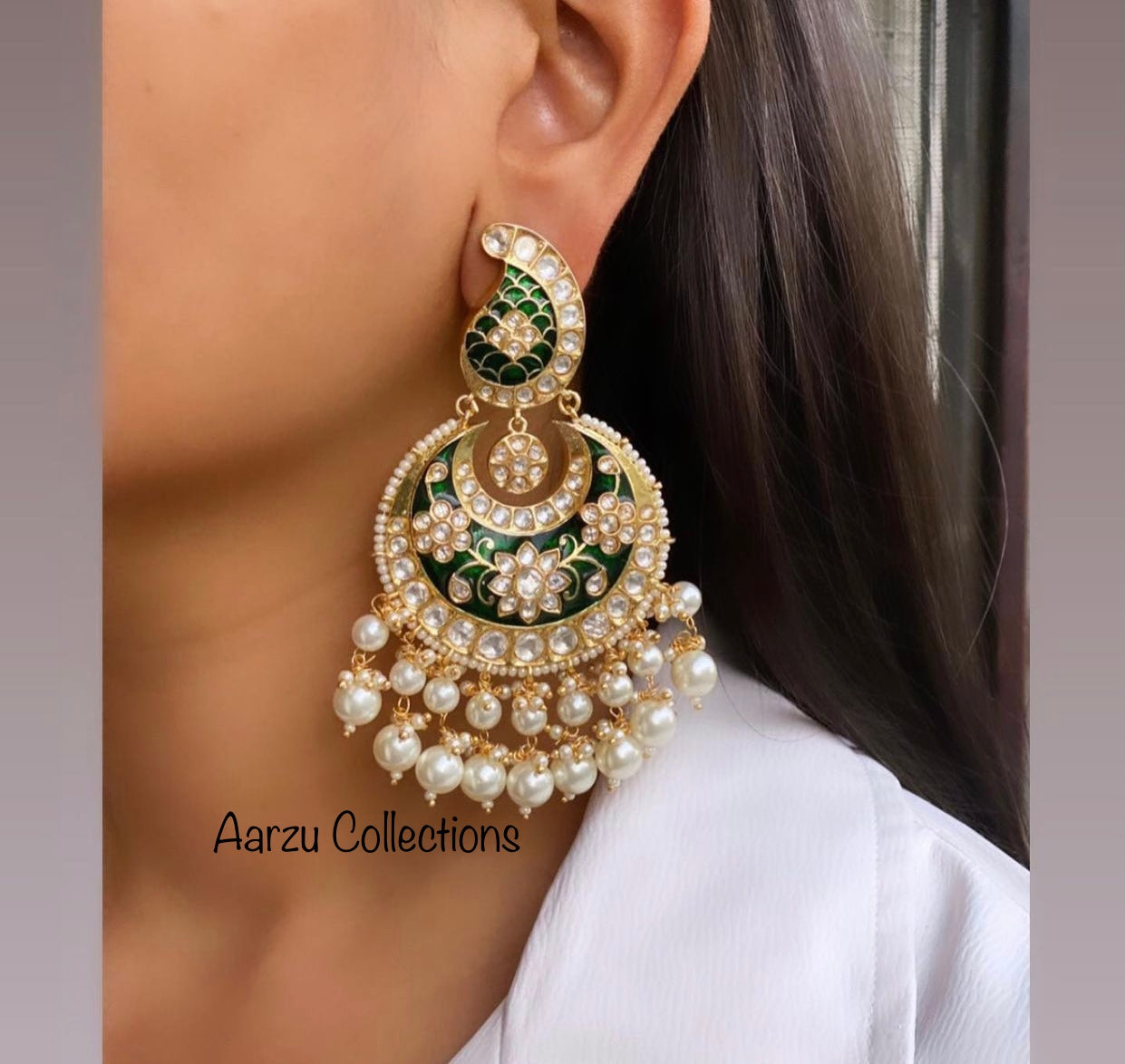 Kundan Statement Earrings, Sold Separately