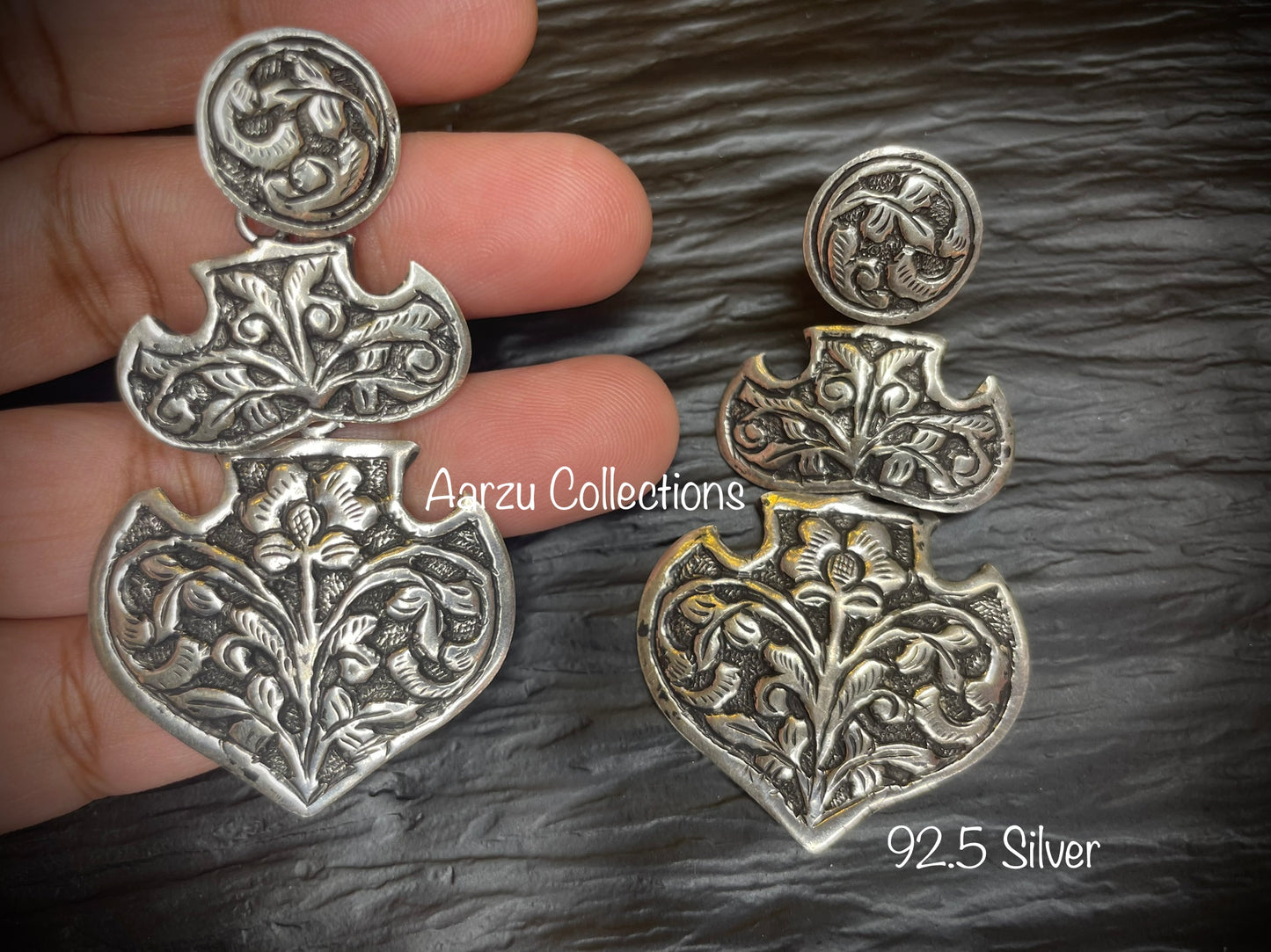 92.5 Silver Earrings - 24 gms