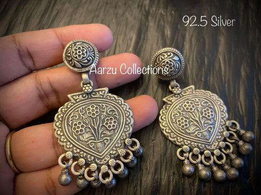 92.5 Silver Earrings - 29 gms