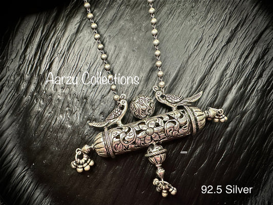 92.5 Silver Chitai Necklace with Ball chain