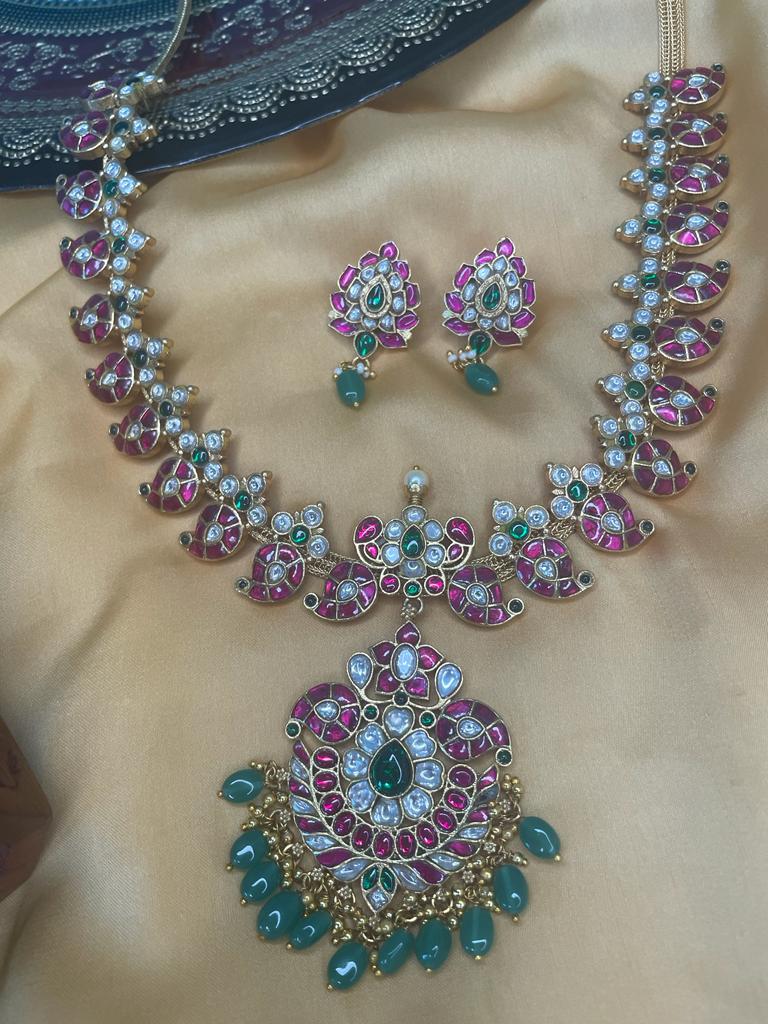 Kundan Jadau Mango necklace - mid length