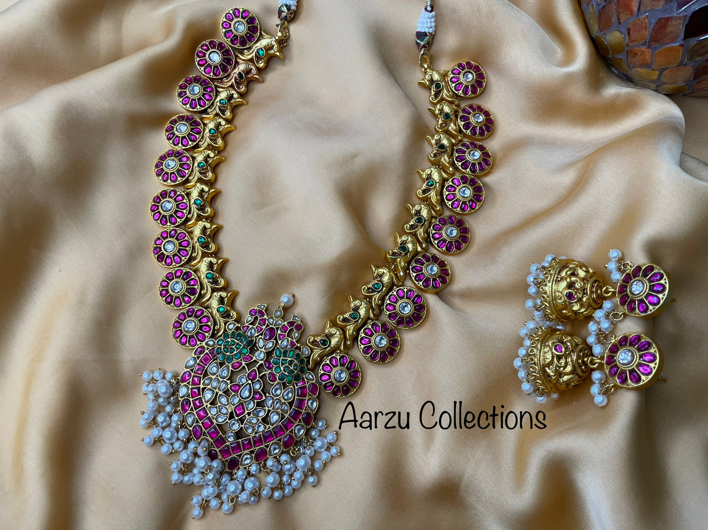 Kundan Jadau Necklace set - Mid length