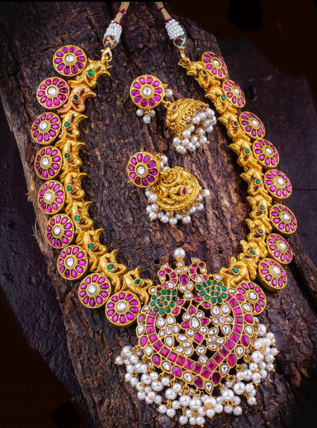 Kundan Jadau Necklace set - Mid length