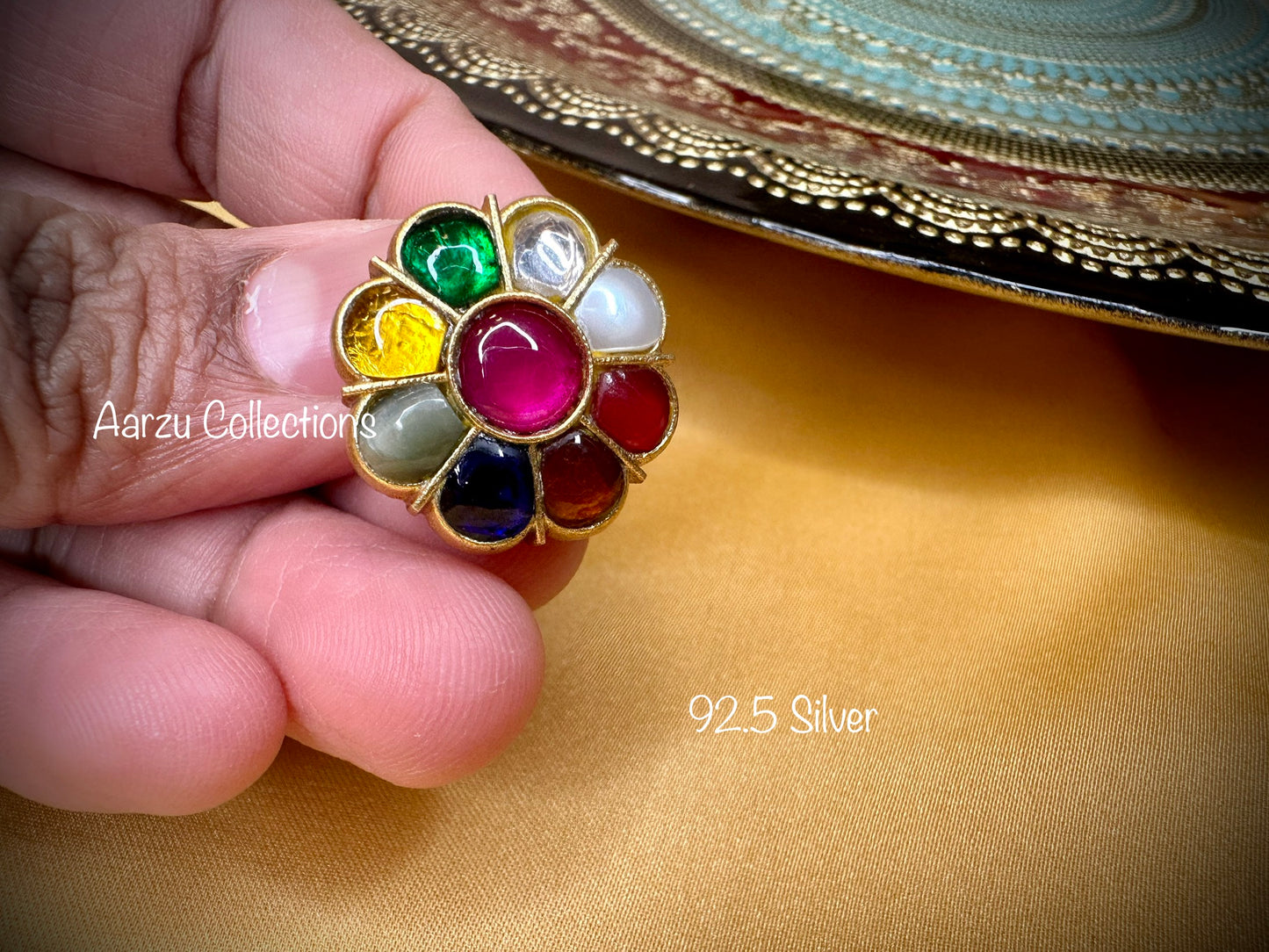 92.5 Silver kundan jadau dainty pendant