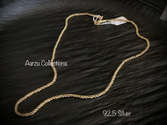 92.5 silver chain with 22kt gold plated