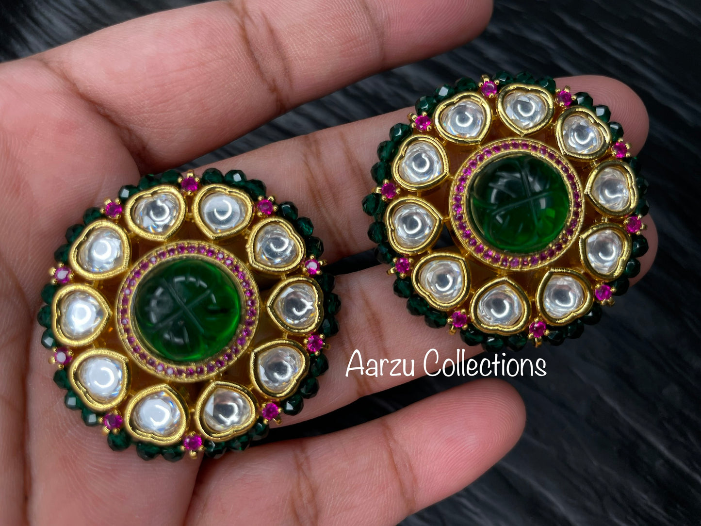 Big Kundan Studs