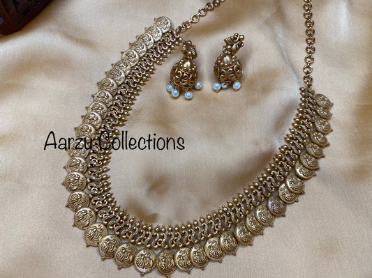 Peacock short coin or kasu mala set