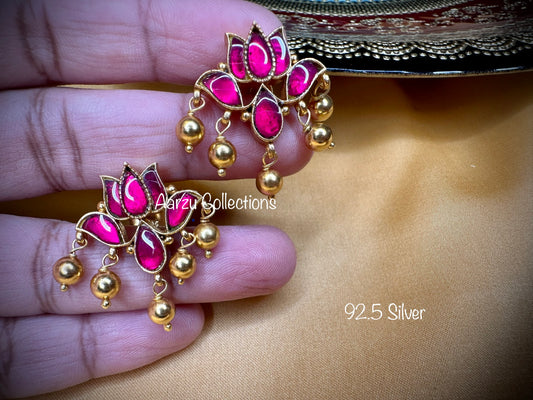 92.5 Silver dainty Kundan jadau studs