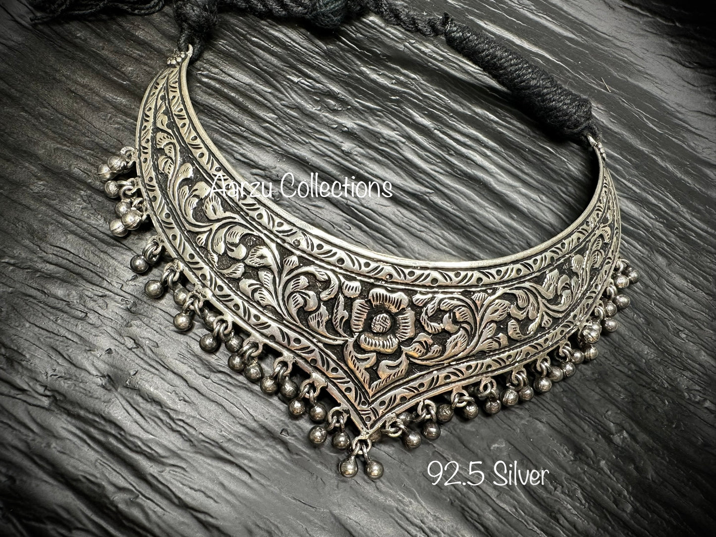 92.5 Silver Chitai Moon necklace - 50 gms