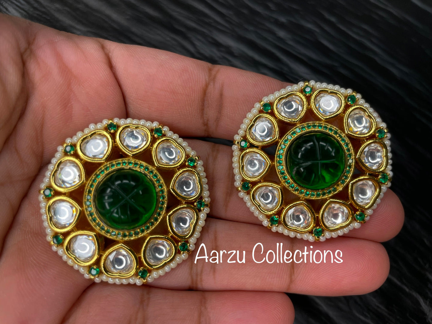 Big Kundan Studs