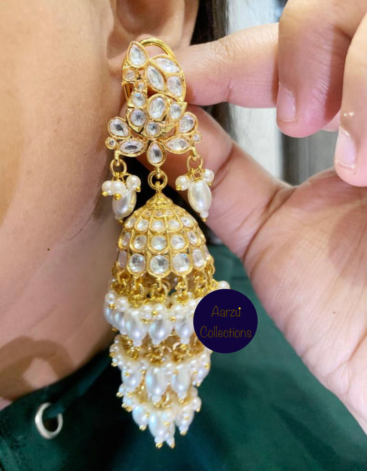 Kundan Statement Jhumkas